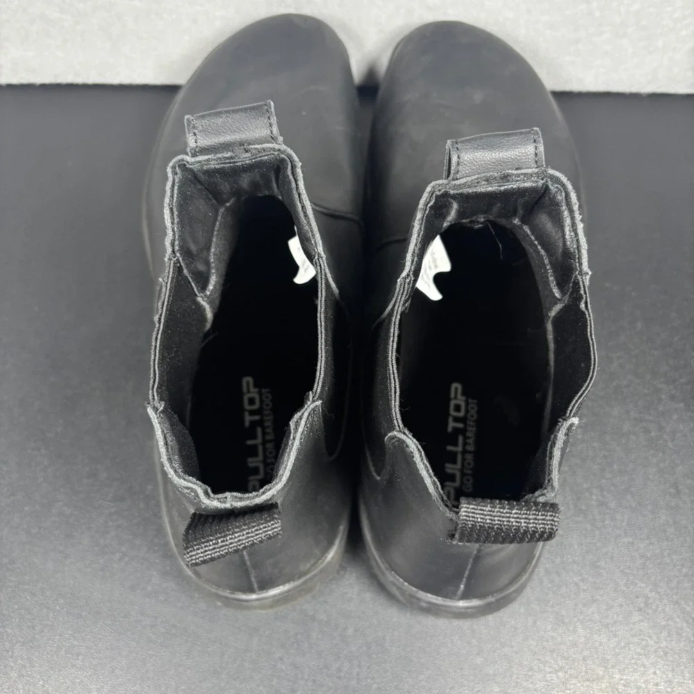 Pulltop Barefoot Chelsea Boots Black Men's Size 11 EU 44 Wide Toe Box Minimalist